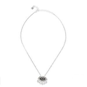UNO de 50 Sterling Silver Necklace with Dark Blue Swarovski Crystal Pendant